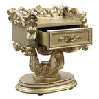 Acme BD01475 Bernadette gold finish wood ornately carved bedroom nightstand