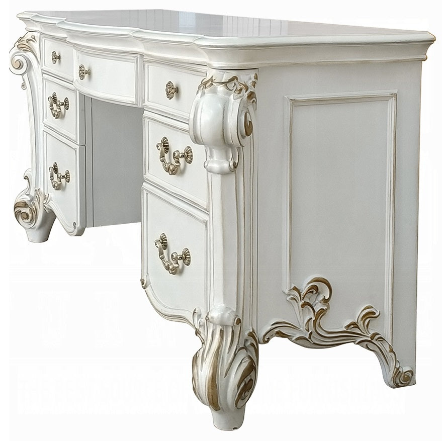 Acme BD01507-08-1341 3 pc Vendome antique pearl finish wood bedroom make up vanity set