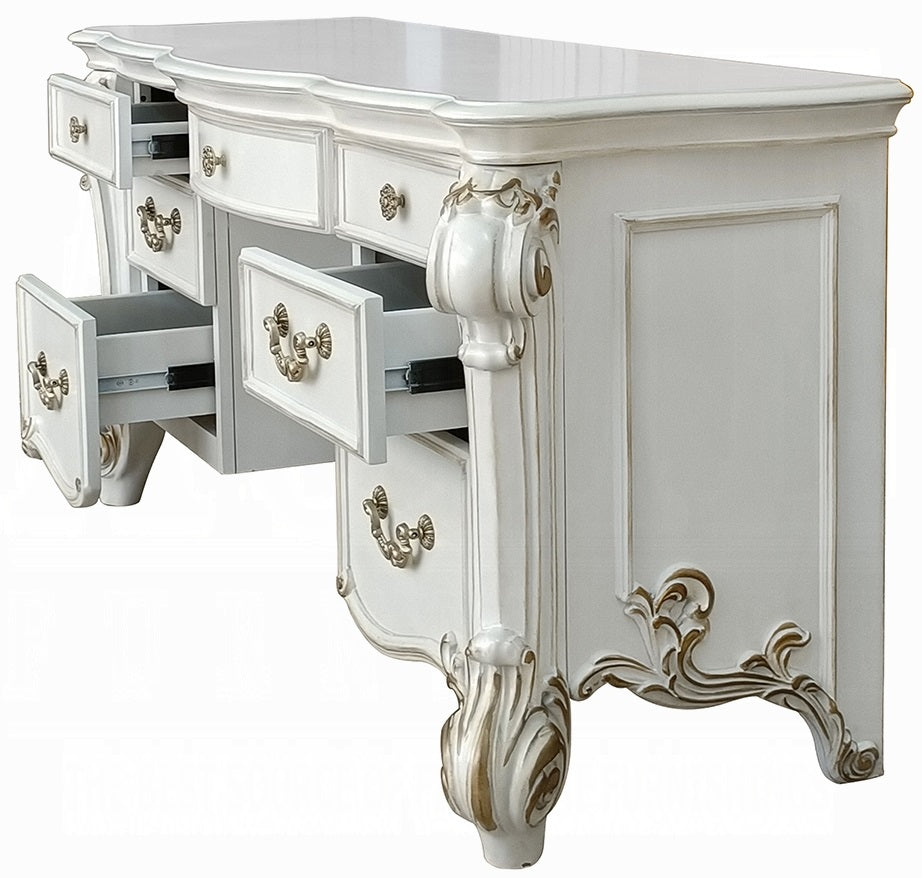 Acme BD01507-08-1341 3 pc Vendome antique pearl finish wood bedroom make up vanity set