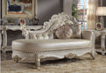Acme BD01523 Vendome ii antique pearl finish wood faux leather chaise lounger