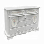 Acme BD01641  Flora white finish wood floral motif design 6 drawer dresser