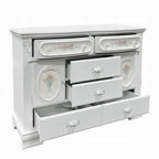 Acme BD01641  Flora white finish wood floral motif design 6 drawer dresser