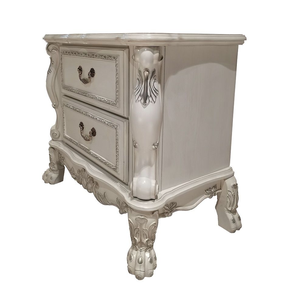 Acme BD01675 Dresden bone white finish wood ornate nightstand