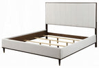 Acme BD02027Q-4PC 4 pc Carena white and brown two tone finish wood and light grey fabric padded queen bedroom set