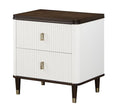 Acme BD02028 Carena white and brown two tone finish wood bedroom nightstand