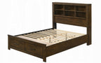 Acme BD02077Q 5 pc Merrilee oak finish wood queen bed with storage drawers headboard and nightstands with side piers