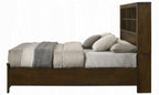 Acme BD02077Q 5 pc Merrilee oak finish wood queen bed with storage drawers headboard and nightstands with side piers