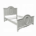 Acme BD02210T  Flora grey finish wood floral motif design oval paneled twin bed