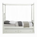 Acme BD02261T-4PC 4 pc Dorothy ivory finish wood twin size canopy bed set