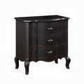 Acme BD02297 Chelmsford antique black finish wood 3 drawer bed side nightstand