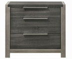 BD02722Q-4PC 4 pc Jehoram grey finish wood grey linen padded headboard queen bedroom set