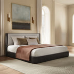 Acme BD04092-4PC Clayten espresso finish wood ribbed design mid-century modern queen bedroom set