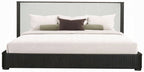Acme BD04092-4PC Clayten espresso finish wood ribbed design mid-century modern queen bedroom set