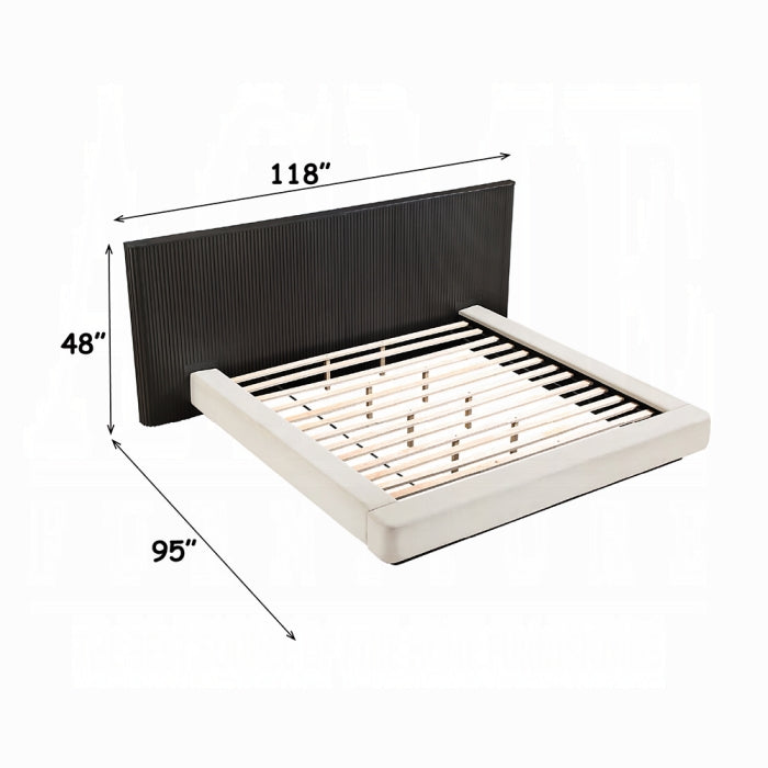 Acme BD04241-4PC Clayten espresso finish wood ribbed design mid-century modern Eastern King bedroom set