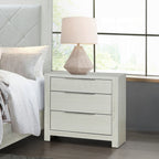 Acme BD04352-4PC Jehoram weathgered white oak finish wood beige linen upholstered headboard modern queen bedroom set
