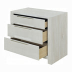 Acme BD04352-4PC Jehoram weathgered white oak finish wood beige linen upholstered headboard modern queen bedroom set