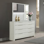 Acme BD04352-4PC Jehoram weathgered white oak finish wood beige linen upholstered headboard modern queen bedroom set