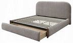 Acme BD04592Q Orane gray fabric padded queen bed set with footboard drawer