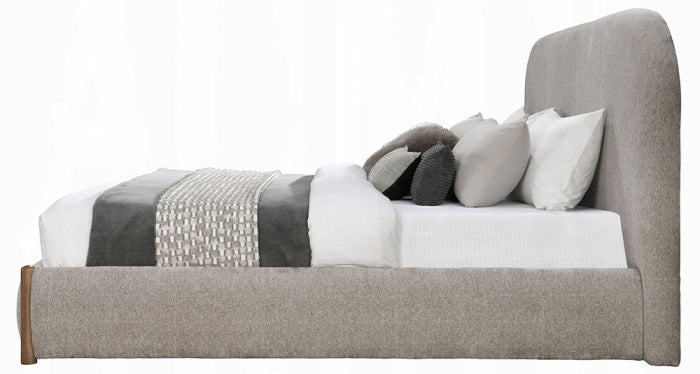 Acme BD04592Q Orane gray fabric padded queen bed set with footboard drawer