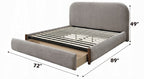 Acme BD04592Q Orane gray fabric padded queen bed set with footboard drawer
