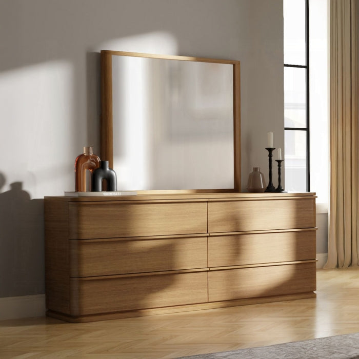 Acme BD04852-4PC Zoey oak finish wood beige fabric upholstered headboard modern queen bedroom set