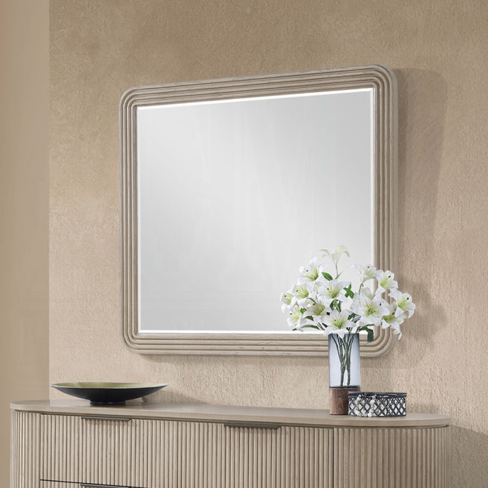 Acme BD05432-4PC Leanna light oak finish wood ribbed accents modern queen bedroom set