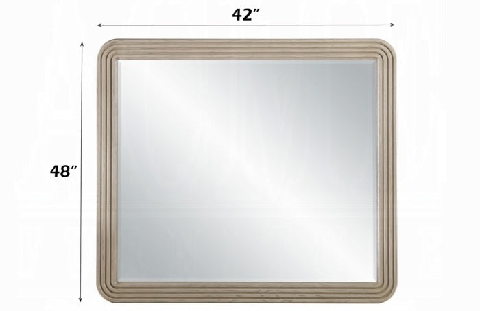 Acme BD05432-4PC Leanna light oak finish wood ribbed accents modern queen bedroom set