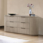 Acme BD05432-4PC Leanna light oak finish wood ribbed accents modern queen bedroom set