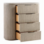 Acme BD05432-4PC Leanna light oak finish wood ribbed accents modern queen bedroom set