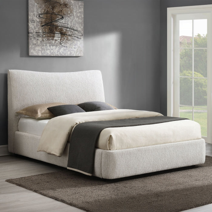 Renee Beige Chenille Fabric Upholstered Queen Platform Bed Set – BD05462Q