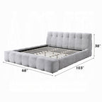 Acme BD05862Q Hannah grey chenille fabric upholstered queen platform bed set