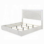 Acme BD05882-4PC Esther white and silver high gloss finish wood modern queen bedroom set LED accents