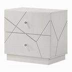 Acme BD05882-4PC Esther white and silver high gloss finish wood modern queen bedroom set LED accents