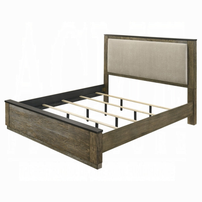Lance tree bark two tone finish wood queenBedroom Set – BD06002Q-4PC