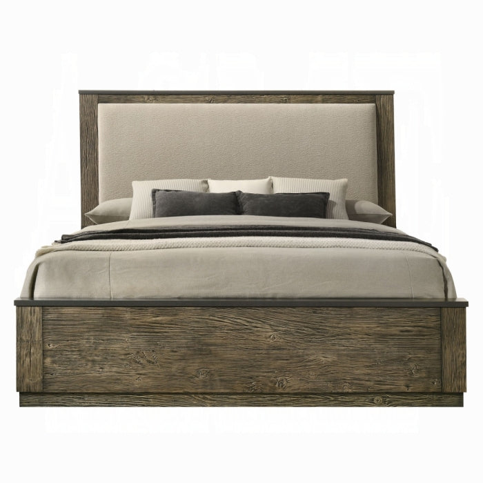 Lance tree bark two tone finish wood queenBedroom Set – BD06002Q-4PC