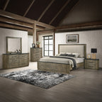 Lance tree bark two tone finish wood queenBedroom Set – BD06002Q-4PC