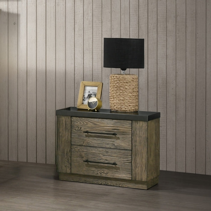 Lance tree bark two tone finish wood queenBedroom Set – BD06002Q-4PC