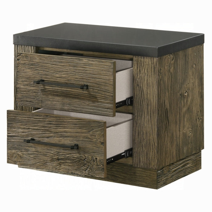 Lance tree bark two tone finish wood queenBedroom Set – BD06002Q-4PC