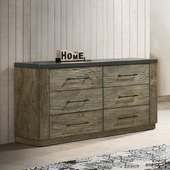Lance tree bark two tone finish wood queenBedroom Set – BD06002Q-4PC