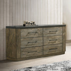 Lance tree bark two tone finish wood queenBedroom Set – BD06002Q-4PC
