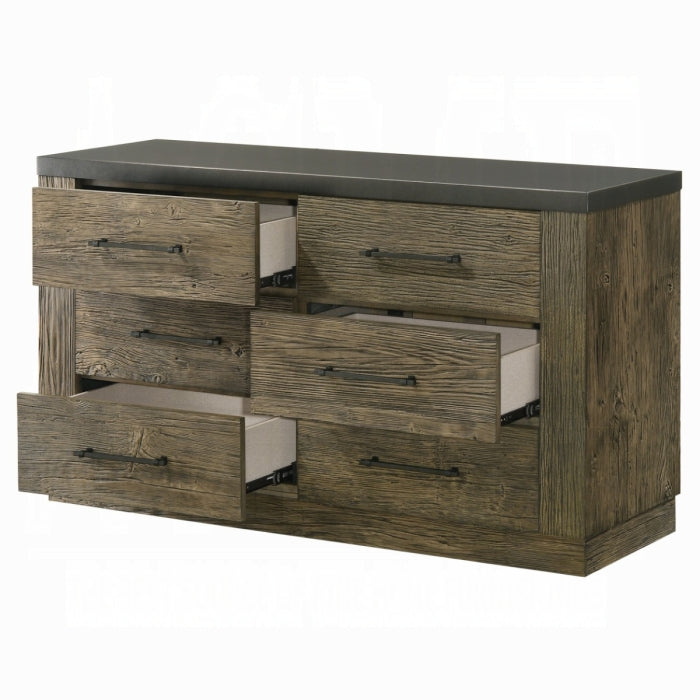 Lance tree bark two tone finish wood queenBedroom Set – BD06002Q-4PC