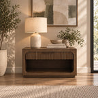 Leanna Brown Oak Ribbed Queen 4-Piece Bedroom Set – BD06812Q-4PC