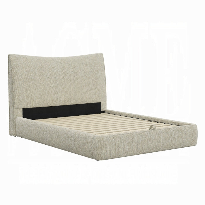 Angulo Beige Chenille Storage Queen Bed – BD07222Q
