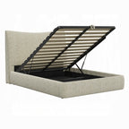 Angulo Beige Chenille Storage Queen Bed – BD07222Q