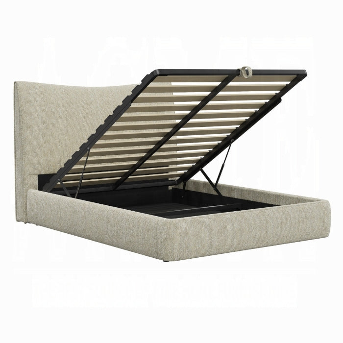 Angulo Beige Chenille Storage Queen Bed – BD07222Q