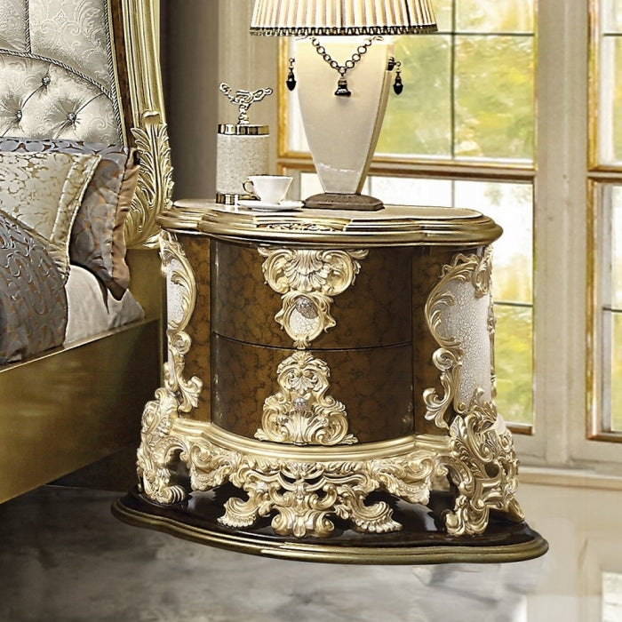 Acme BD20003  Astoria grand Desiderius antique gold finish wood french inspired ornate nightstand