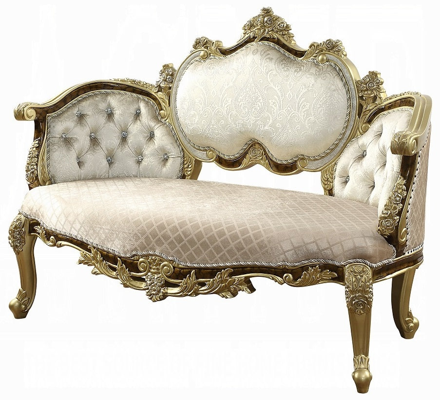 Acme BD20007  Astoria grand Desiderius antique gold finish wood french inspired ornate bedroom entry bench