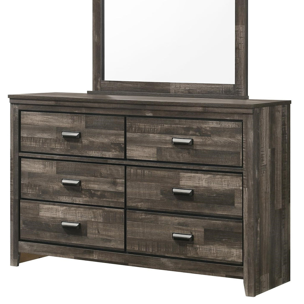 B6800 4 pc A & J homes studio Carter reclaimed grey weathered finish wood queen bedroom set