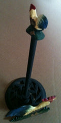 Cast iron rooster paper towel holder
