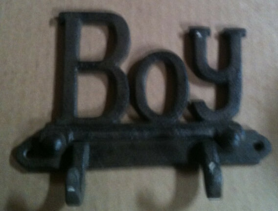 Cast iron boy wall hanger